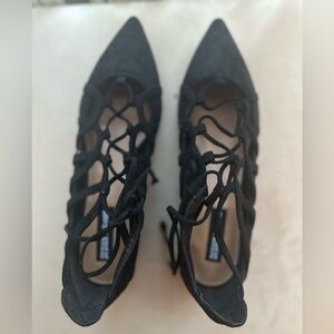 Elegant Design Lab Lace up Black Women's Shoes
